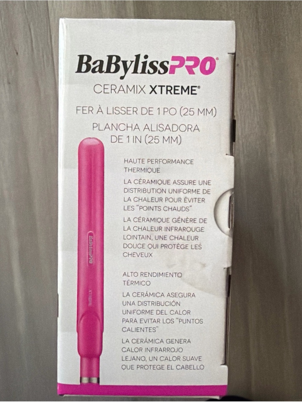BaByliss PRO Ceramix Xtreme Ceramic Straightener Flat Iron Pink 450°F NEW - Picture 4 of 7
